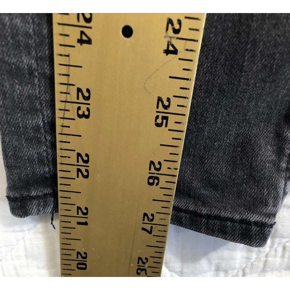 Vigoss Jeans Women's Size 25x27 Denim Black The Thompson Tomboy Distressed 26x27